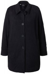 Ulla Popken 845026 Surchemise à texture zébrée Noir