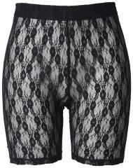 Ulla Popken 845290 Panty anti-frottement fleuri en dentelle Noir