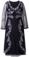 Ulla Popken 845366 Robe de soirée à col V Noir