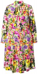Ulla Popken 845512 Robe chemise fleurie Rouge baie