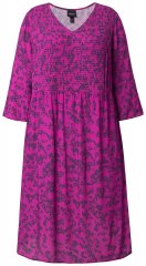 Ulla Popken 845825 Robe mi-longue fleurie à col V Lilas