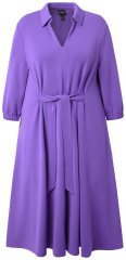 Ulla Popken 846373 Robe sweat trapèze à manches 3/4 Lilas
