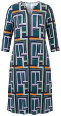 Ulla Popken 846724 Robe imprimée Vert foncé