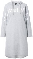 Ulla Popken 846886 Robe sweat à capuche Gris chiné