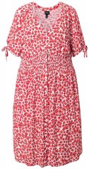 Ulla Popken 846912 Robe mi-longue imprimée Corail