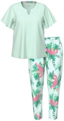 Ulla Popken 846971 Pyjama à motifs Vert clair