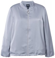 Ulla Popken 847191 Blouson brillant à col teddy Gris