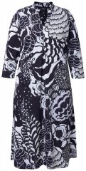 Ulla Popken 847972 Robe en maille fleurie Blanc