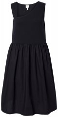 Ulla Popken 848305 Robe mi-longue sans manches à col V Noir