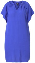 Ulla Popken 848526 Robe en lin mélangé à poches Bleu