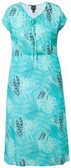 Ulla Popken 848696 Robe mi-longue imprimée à col V Turquoise