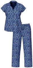 Ulla Popken 849144 Pyjama à imprimé animal Bleu marine