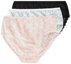 Ulla Popken 849194 Culottes à fleurs en dentelle lot de 3 Noir