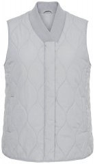 Ulla Popken 849221 Gilet matelassé à col côtelé Gris