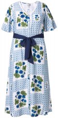 Ulla Popken 849662 Robe chemise fleurie Blanc cassé