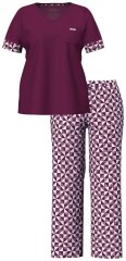 Ulla Popken 849850 Pyjama à carreaux Rouge baie