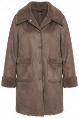 Ulla Popken 850251 Manteau teddy Marron clair