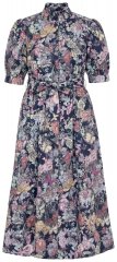 Ulla Popken 850298 Robe chemise fleurie Bleu marine