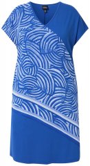 Ulla Popken 850389 Robe en mousseline imprimée Bleu
