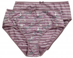 Ulla Popken 850538 Culottes à fleurs en coton bio lot de 2 Marron