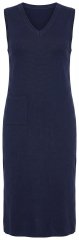Ulla Popken 850725 Robe en maille à col V Bleu marine
