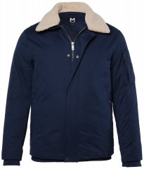 Men+ 369 Veste bellyfit à col teddy Bleu marine