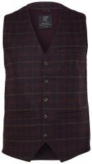 JP1880 851393 Gilet en tweed à carreaux Bordeaux