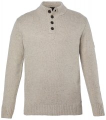 JP1880 851436 Pull tricoté à col boutonné Brun noisette TALL