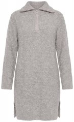 Ulla Popken 851563 Robe en maille à manches longues Beige