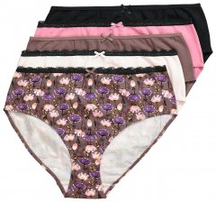 Ulla Popken 851711 Culottes à fleurs lot de 5 Marron