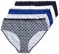 Ulla Popken 851730 Culottes à motifs lot de 5 Bleu clair
