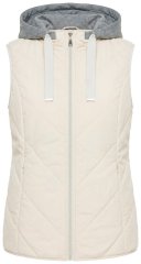 Ulla Popken 851781 Gilet matelassé à capuche Blanc cassé
