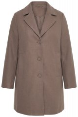 Ulla Popken 851829 Manteau en laine trapèze à revers Marron clair