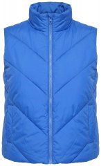 Ulla Popken 851833 Gilet matelassé à col montant Bleu