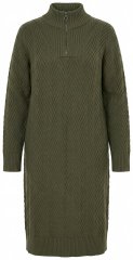Ulla Popken 852121 Robe en maille à manches longues et col roulé Kaki