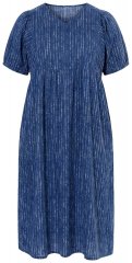 Ulla Popken 852214 Robe mi-longue rayée Bleu marine