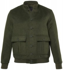 JP1880 852294 Veste en mélange de laine à col montant Vert kaki