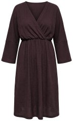 Ulla Popken 852307 Robe portefeuille à manches longues Brun acajou