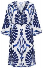 Ulla Popken 852314 Robe imprimée Blanc