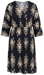 Ulla Popken 852315 Robe portefeuille imprimée Noir