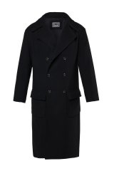 STHUGE 852519 Classique Manteau en laine Noir