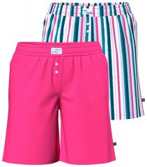 Ulla Popken 852752 Short de pyjama à rayures lot de 2 Rose