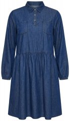 Ulla Popken 852768 Robe en jean trapèze à poches Bleu denim