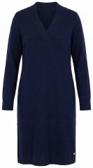 Ulla Popken 853077 Robe en maille à manches longues Bleu marine