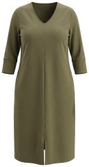 Ulla Popken 853510 Robe mi-longue à poches Kaki