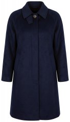 Ulla Popken 853646 Manteau en laine à col chemise Bleu marine