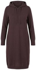 Ulla Popken 853669 Robe en maille à manches longues et capuche Brun acajou