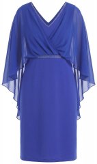 Ulla Popken 853675 Robe en mousseline à manches 3/4 Bleu