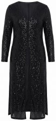 Ulla Popken 853770 Veste à sequins Noir