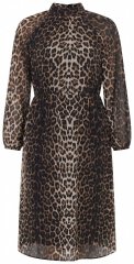 Ulla Popken 853788 Robe en mousseline à imprimé animal Marron clair